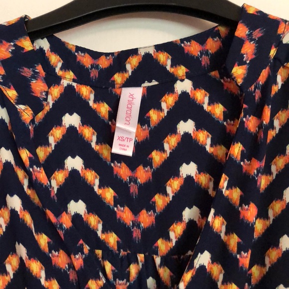 Xhiliration XS Faux Wrap 3/4 Sleeve Print Dress - Picture 2 of 6